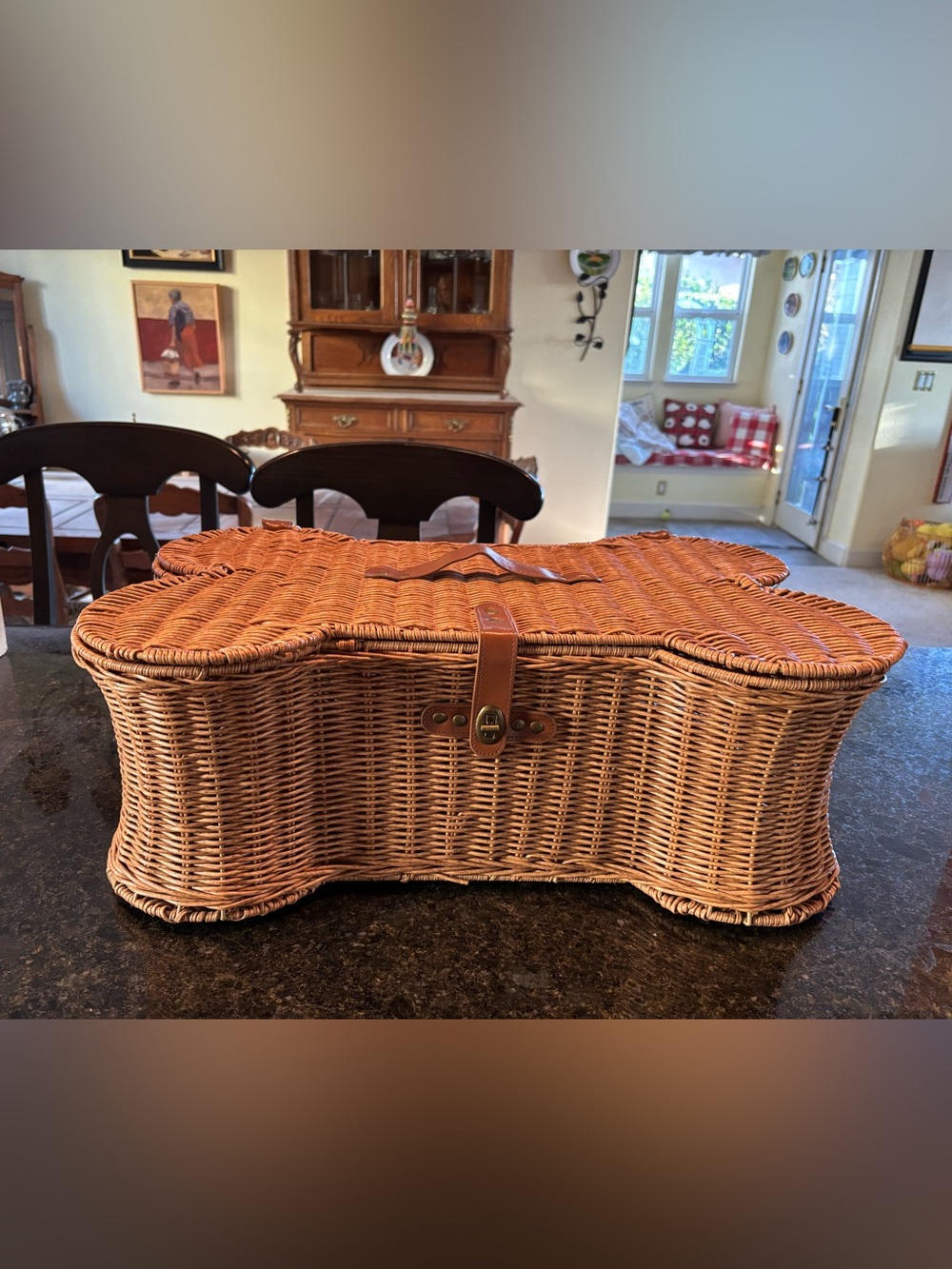 Woven Wicker Dog-bone shaped Toy Basket